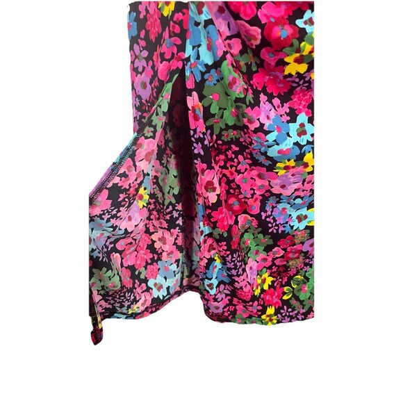 Future Collective Kahlana Floral Long Sleeve Mock Bodycon Dress 1X Ruched Midi - Picture 7 of 11